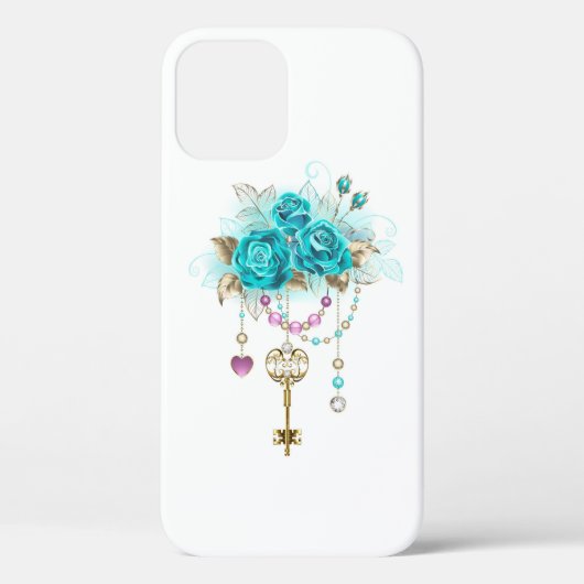 Turquoise Roses with Keys Case-Mate iPhoneケース (裏面)