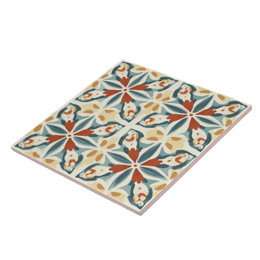 Turquoise, Rust and Yellow タイル (側面)