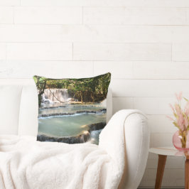 Turquoise shard at Tat Kuang Si クッション