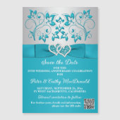 Turquoise, Silver 25th Anniversary 5x7 Magnet (正面)