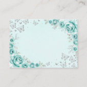 Turquoise Silver Quinceanera Reception Details エンクロージャーカード (裏面)