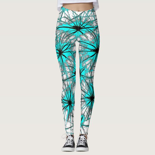 Turquoise Starburst Leggings レギンス (正面)