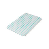 Turquoise Stripes Coastal Bath Mat バスマット (アングル)