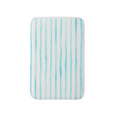 Turquoise Stripes Coastal Bath Mat バスマット (正面縦)