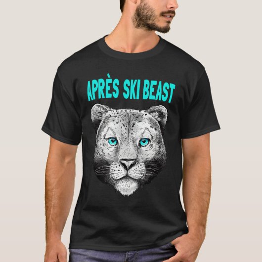 Turquoise Style Apres Ski Snow Leopard Tシャツ (正面)