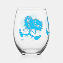 Turquoise swans set / Ensemble de verres turquoise