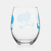 Turquoise swans set / Ensemble de verres turquoise ステムなしワイングラス (右)