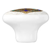 Turquoise Third Eye Hamsa セラミックノブ (側面)