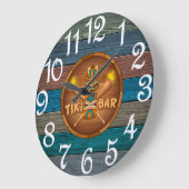 Turquoise Tiki Bar ラージ壁時計 (傾斜)