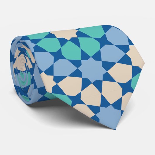 Turquoise Tranquility Pattern ネクタイ (ロール)