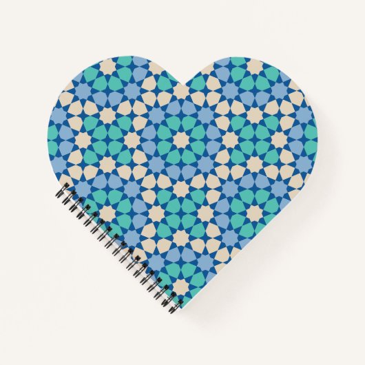 Turquoise Tranquility Pattern ノートブック (正面)