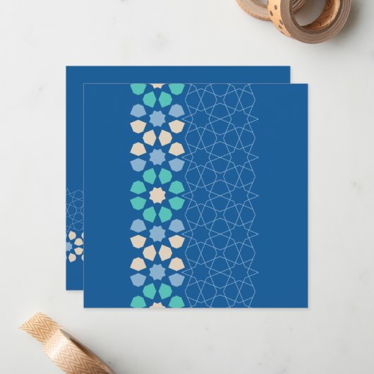 Turquoise Tranquility Rhythm (customizable) ノートカード (正面/裏面インサイチュ)