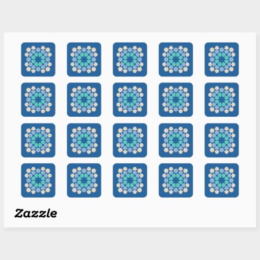 Turquoise Tranquility Tile スクエアシール (シート)