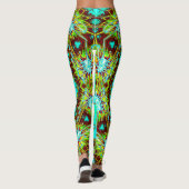 Turquoise Tribal Art Leggings レギンス (裏面)