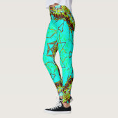 Turquoise Tribal Art Leggings レギンス (左)
