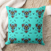 Turquoise Tribal Mandala" クッション (ブランケット)