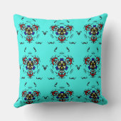 Turquoise Tribal Mandala" クッション (裏面)