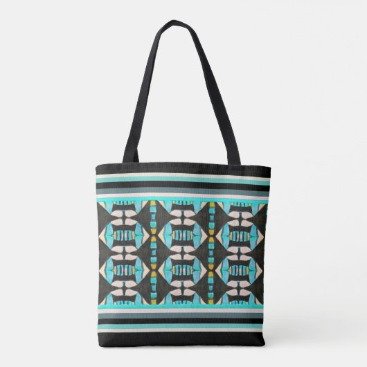 Turquoise Tribal Tapestry トートバッグ (裏面)