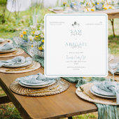 Turquoise Tropics Rehearsal Dinner White Square 招待状