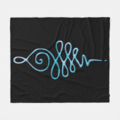 Turquoise Unalome フリースブランケット (正面(横))