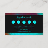 Turquoise Unique Modern Cool Hair Nail Salon ロイヤリティカード (裏面)