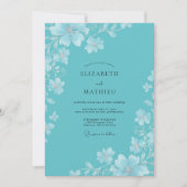 Turquoise Vivacious Coastal Wedding 招待状 (正面)