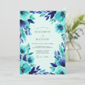 Turquoise Vivid Coastal Wedding 招待状 (スタンド正面)