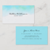 Turquoise Watercolor 名刺 (正面/裏面)