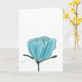 Turquoise Watercolor Flower Card カード (黄色い花)