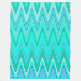 Turquoise Waves フリースブランケット