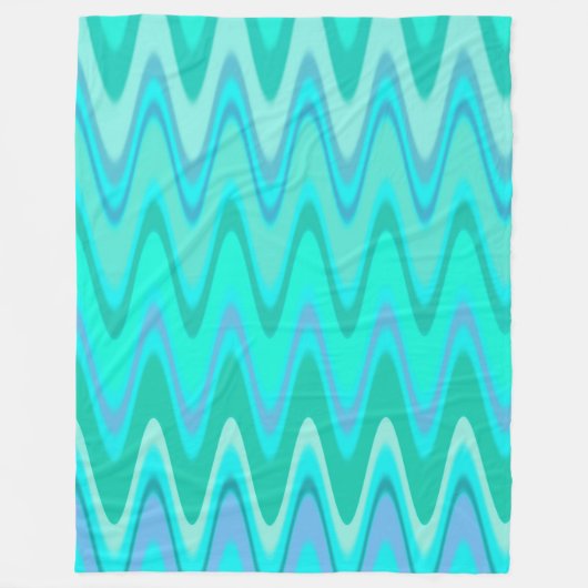 Turquoise Waves フリースブランケット (正面)