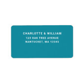 Turquoise Waves Return Address ラベル (正面)