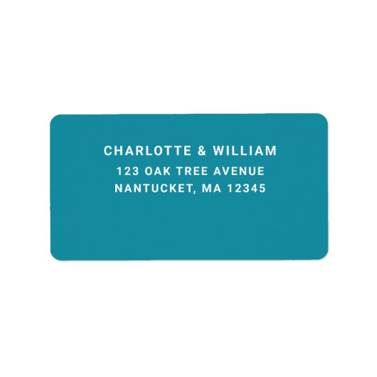 Turquoise Waves Return Address ラベル (正面)