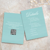Turquoise Wedding Timeline Details Simple RSVP エンクロージャーカード