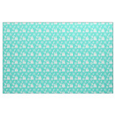 Turquoise White Nautical Coastal Boating ファブリック (ヤード)