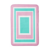 Turquoise White Pink Geometric バスマット (正面縦)