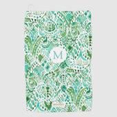 」TURTに緑の水のウミガメを種族に得るカスタム ゴルフタオル (正面)