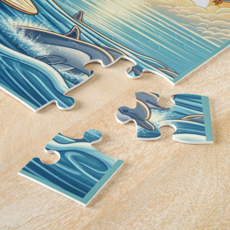 TurtleサーフィンFlexible Photo Kidsパズルwith Gif ジグソーパズル