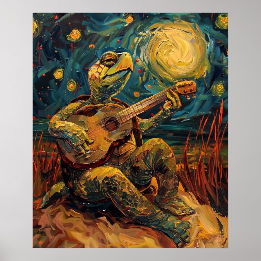 Turtle'遊s Guitarアウトドアポスター ポスター (正面)
