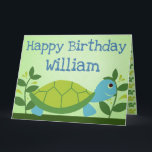 Turtle カード<br><div class="desc">BIG card with adorable turtles. Personalized! Just change the name.</div>
