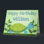 Turtle カード<br><div class="desc">BIG card with adorable turtles. Personalized! Just change the name.</div>