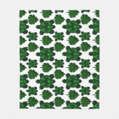 Turtle and leaves pattern  フリースブランケット (正面)