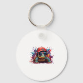 turtle animal art I cool cute turtle キーホルダー (正面)