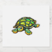 Turtle Animal Turtle Green スパークリングワインラベル (シングルラベル)