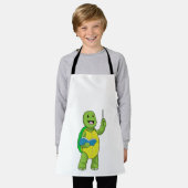 Turtle as先生とBook & Pointer エプロン (着用した状態)