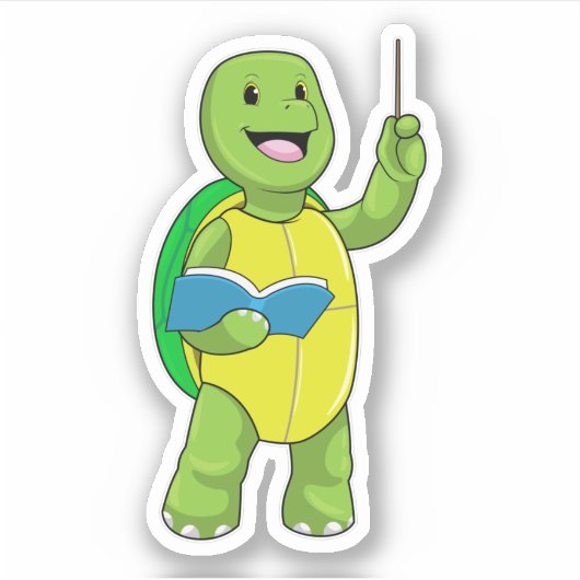 Turtle as先生とBook & Pointer シール (正面)