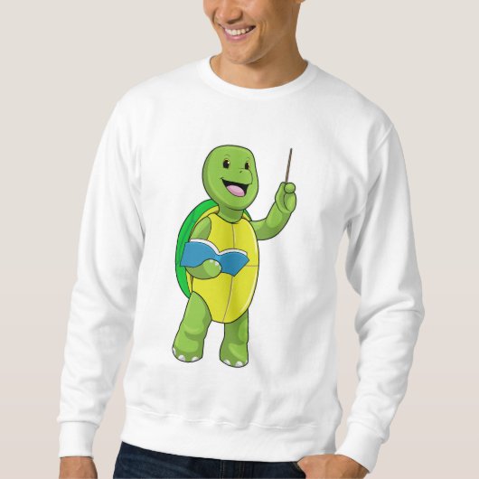 Turtle as先生とBook & Pointer スウェットシャツ (正面)