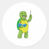 Turtle as先生とBook & Pointer ラウンドシール (正面)