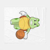 Turtle as Basketball.PNG フリースブランケット (正面(横))