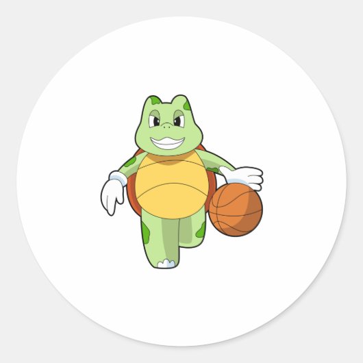 Turtle as Basketball.PNG ラウンドシール (正面)